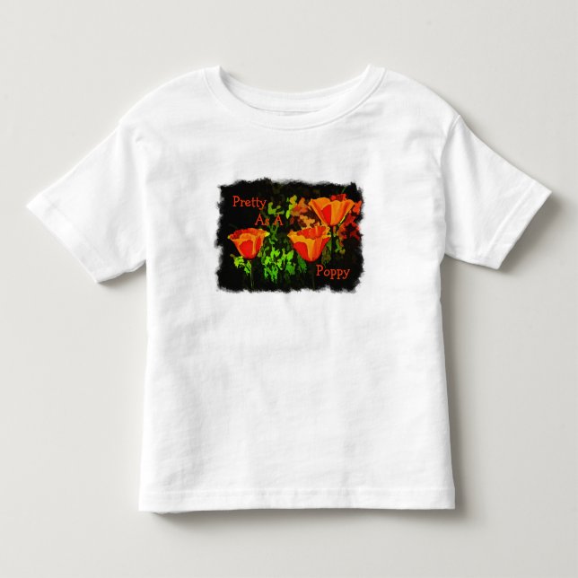 Camiseta Infantil Bonito como uma papoila (Frente)