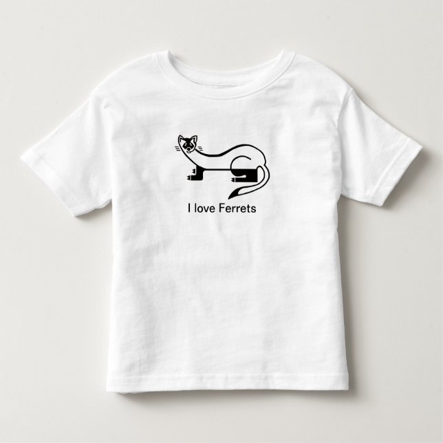 Camiseta Infantil Bonito eu adoro FERRETS - Amante de os animais - N (Frente)