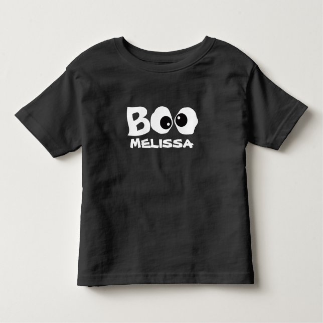 Camiseta Infantil Bonito Halloween Boo Personalizado (Frente)