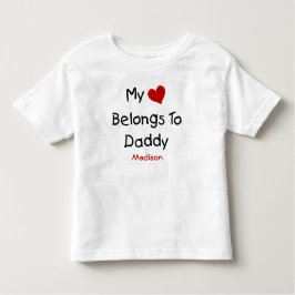Camiseta Infantil Bonito Meu Coração Pertence a Pai Bebê Roupa