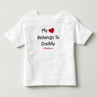 Camiseta Infantil Bonito Meu Coração Pertence a Pai Bebê Roupa