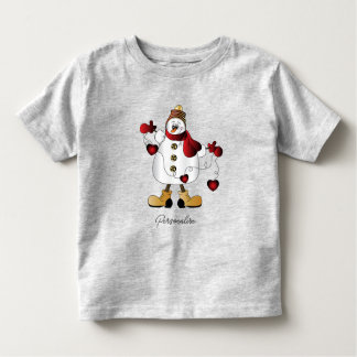 Camiseta Infantil Bonito Neve de Natal Vermelho