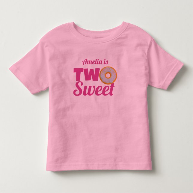 Camiseta Infantil Bonito personalizado, duas Rosquinhas segundos ani (Frente)
