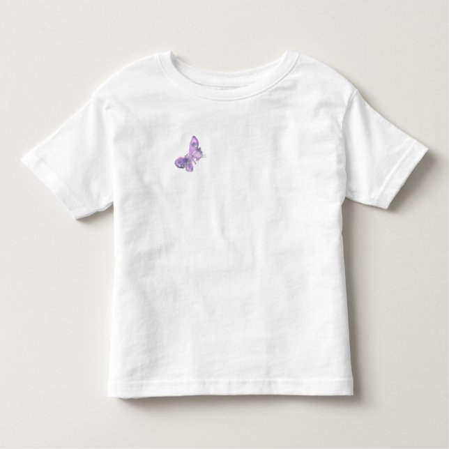 Camiseta Infantil Bonito Watercolor - Borboletas Púrpuras (Frente)