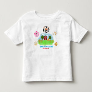 Camiseta Infantil Bonitos Animais de Festa da Fazenda Rústica Chaman