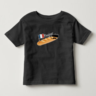 Camiseta Infantil Bonjour Baguette - Comida francesa engraçada