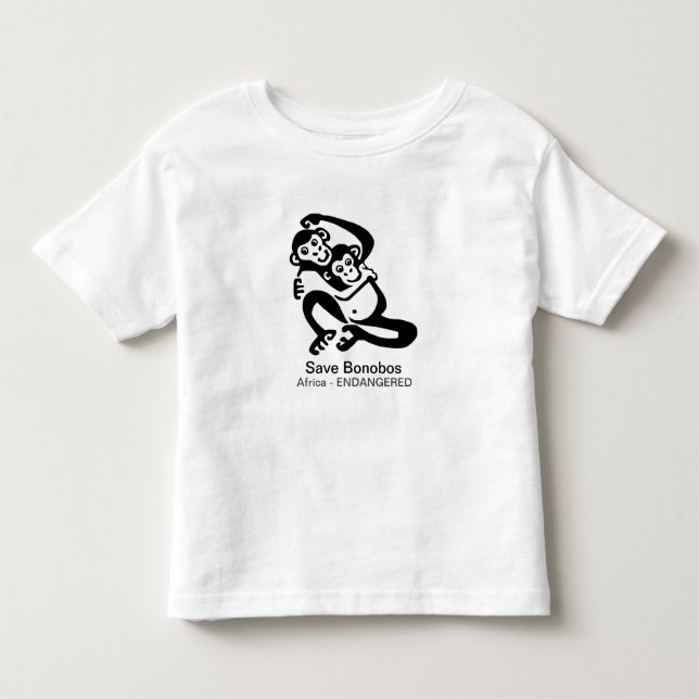 Camiseta Infantil BONOBOS - Imagem animal em risco de economia de gr (Frente)