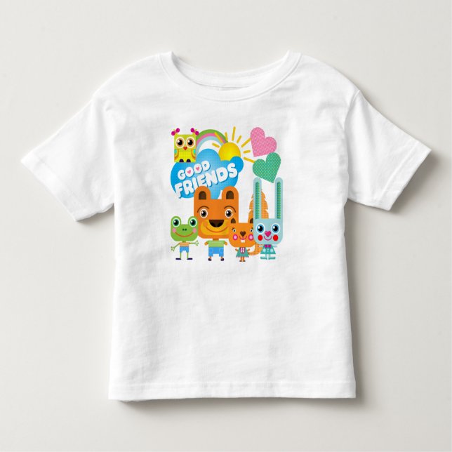 Camiseta Infantil Bons Amigos Animais (Frente)