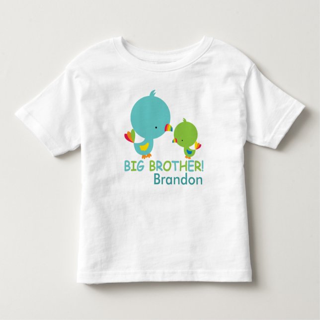 Camiseta Infantil Bons Pássaros, Big Brother Toddler Fine Jersey (Frente)