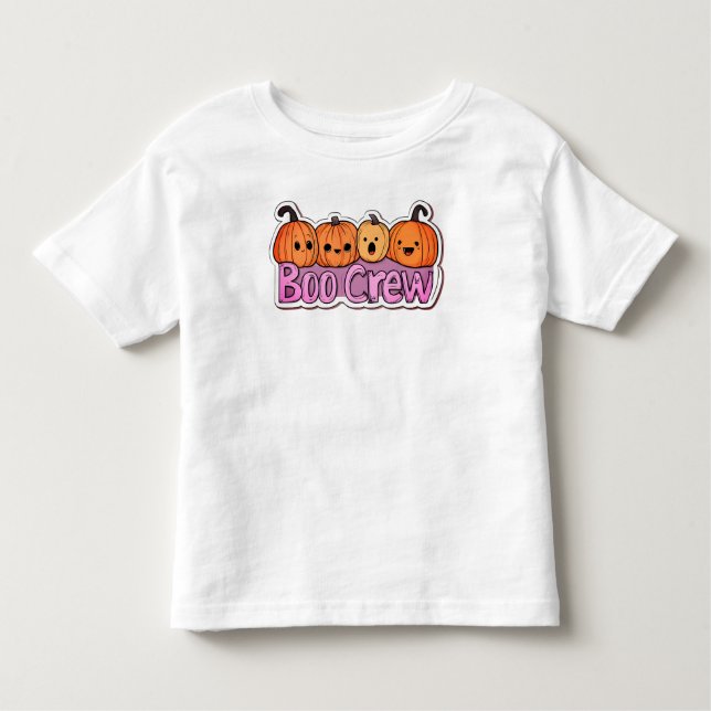 Camiseta Infantil Boo Crew Cute Pumpkins Halloween (Frente)
