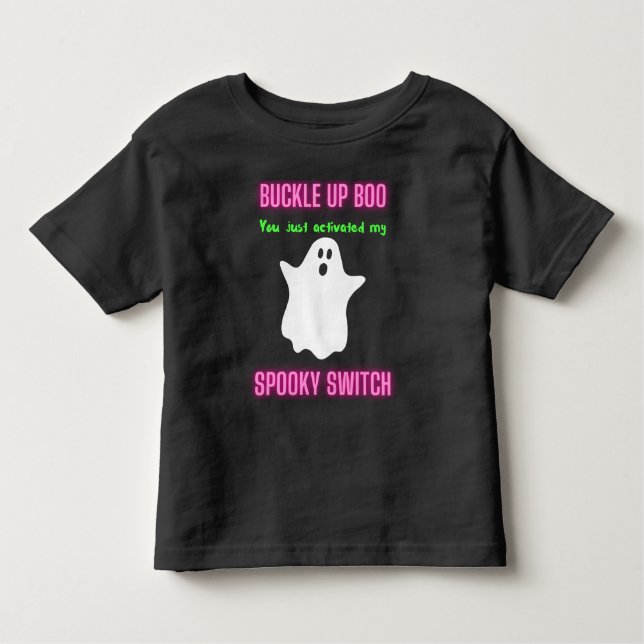 Camiseta Infantil Boo de Encerramento Você Acendeu Meu Switch Spooky (Frente)