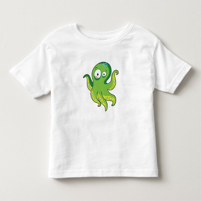 Camiseta Infantil Boo Octopus Green Kids Clothing & Décor (Frente)