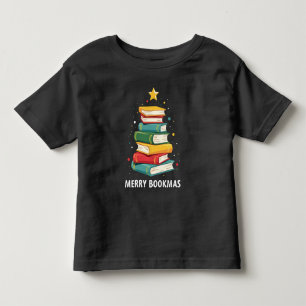 Camiseta Infantil Bookmas felizes - Pilha Festiva de Livros