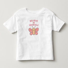 Camiseta Infantil Borboleta Acredite em Si Mesma – Linda Menina Pequ