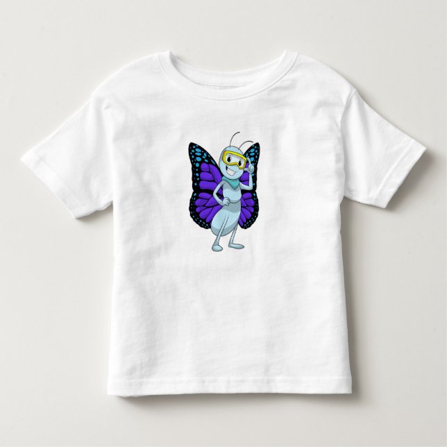 Camiseta Infantil Borboleta com óculos (Frente)