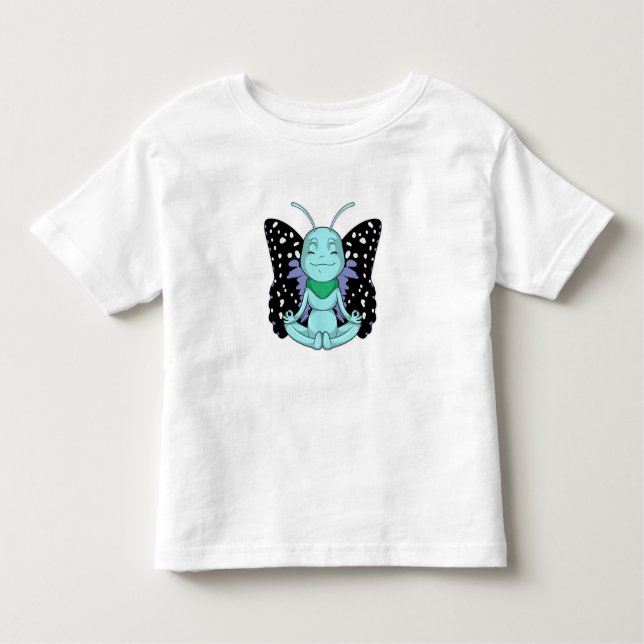 Camiseta Infantil Borboleta em Yoga Stretching Legs (Frente)