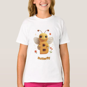 Camiseta Infantil Borboleta Fofa   B é para Borbol