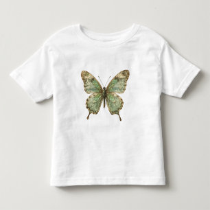Camiseta Infantil Borboleta Ornamentada com Asas de Padrão de Folha