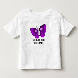 Camiseta Infantil Borboleta Roxa Melhor Irmã Vestida Toddler