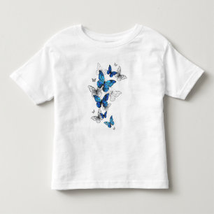 Camiseta Infantil Borboletas Azuis Morpho
