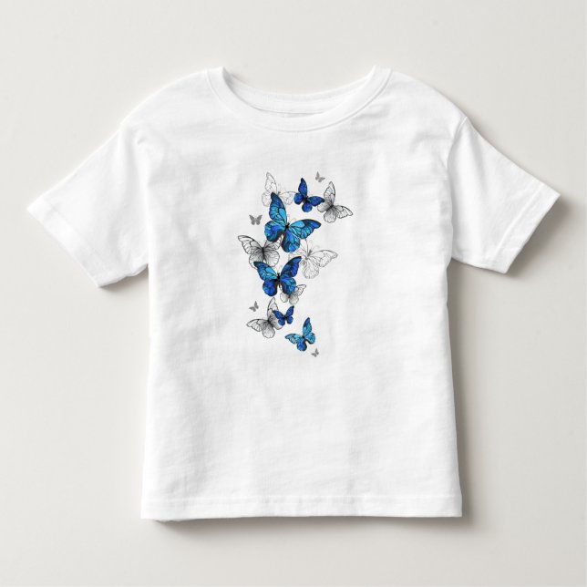 Camiseta Infantil Borboletas Azuis Morpho (Frente)