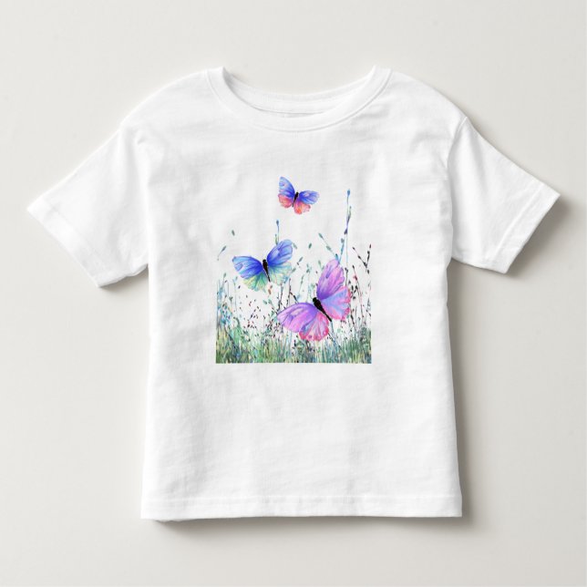Camiseta Infantil Borboletas coloridas Toddler T-Shirt (Frente)