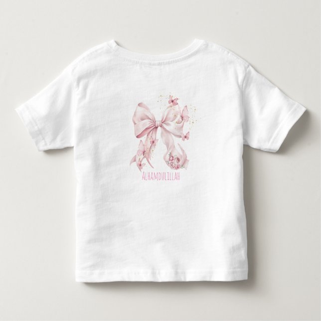 Camiseta Infantil Borboletas com Laço Rosa (Verso)