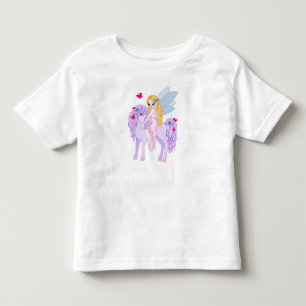 Camiseta Infantil Borboletas & pônei cor-de-rosa da lavanda