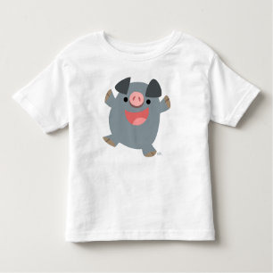 Camiseta Infantil Bouncy Cartoon Pig infantis T-shirt