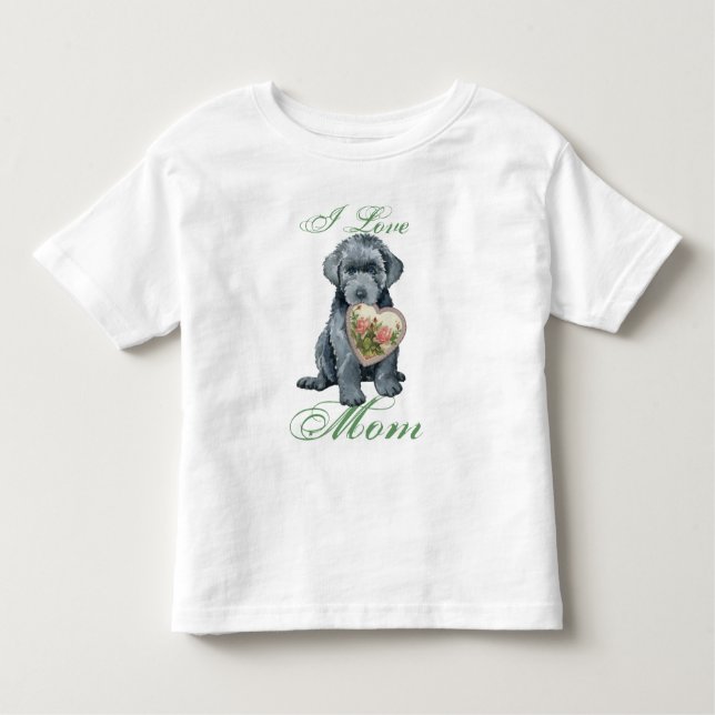 Camiseta Infantil Bouvier des Flandres Heart Mamãe Toddler T-shirt (Frente)