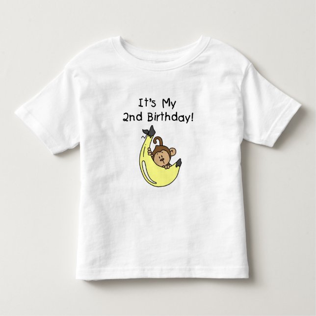 Camiseta Infantil Boy Monkey no segundo aniversário da Banana (Frente)