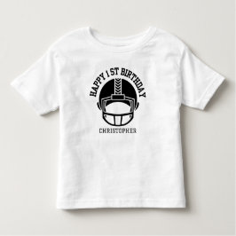 Camiseta Infantil Boys Football First Year Down 1st Birthday Party