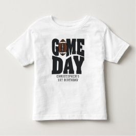 Camiseta Infantil Boys Football First Year Down 1st Birthday Party