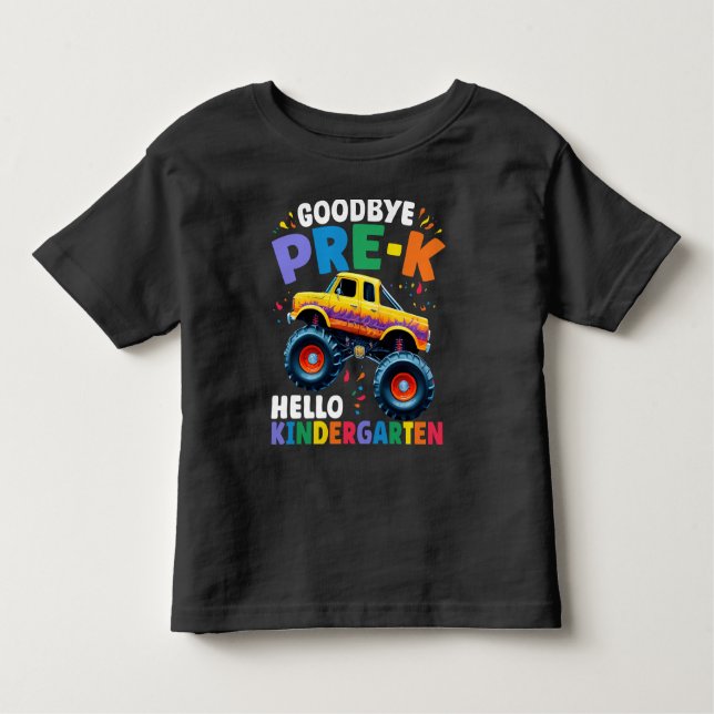 Camiseta Infantil Boys para graduação de caminhões pré-k (Frente)