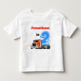 Camiseta Infantil Boys segundo aniversário Red Truck