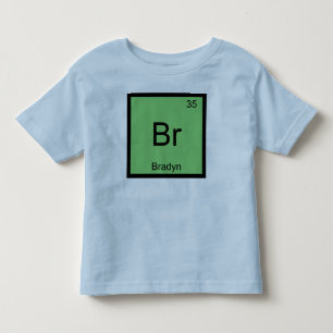 Camiseta Infantil Bradyn Name Chemistry Elemento de Química Mesa Pe