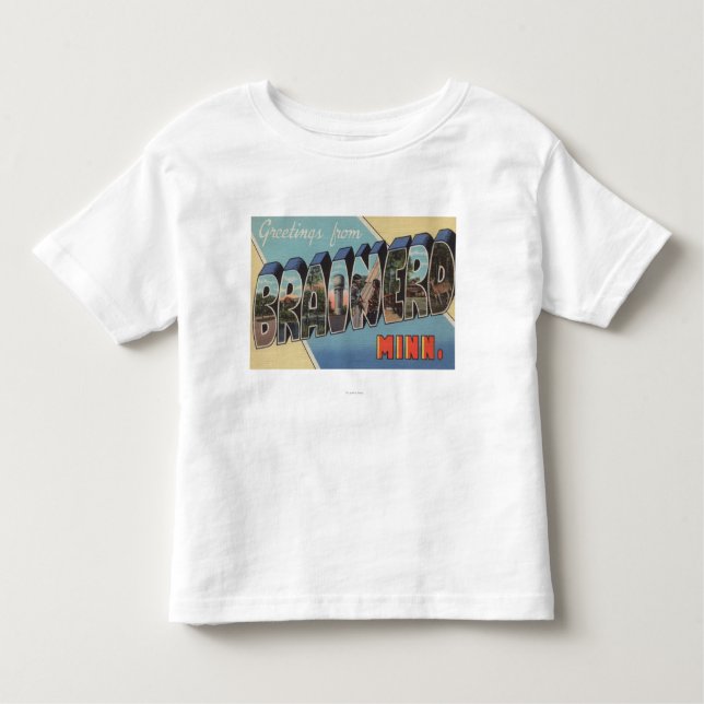 Camiseta Infantil Brainerd, Minnesota - grandes cenas da letra (Frente)