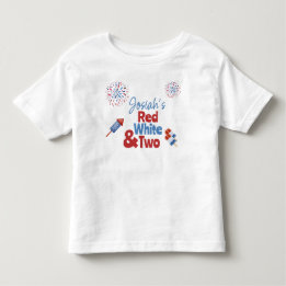 Camiseta Infantil Branco vermelho e duas Festas de aniversário