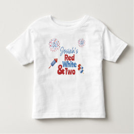 Camiseta Infantil Branco vermelho e duas Festas de aniversário