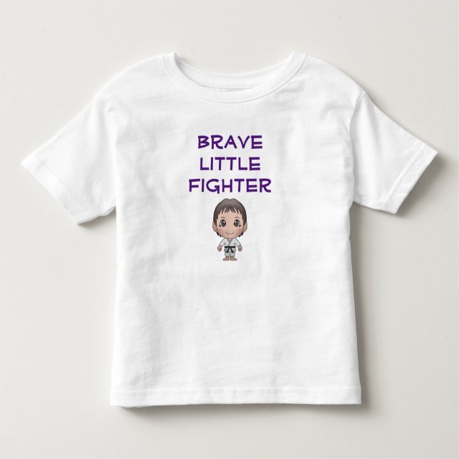 Camiseta Infantil Brave Little Warrior Boy Judoka Judo Fighter (Frente)