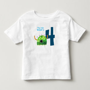 Camiseta Infantil Bravo colorido meu pequeno monstro 4 anos