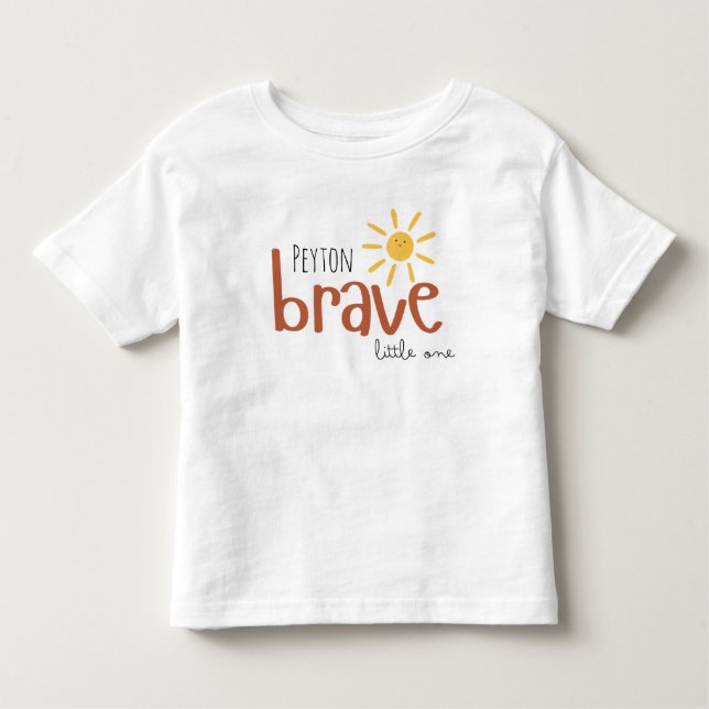 Camiseta Infantil bravo pequeno Toddler T-Shirt lindo sol de verão (Frente)
