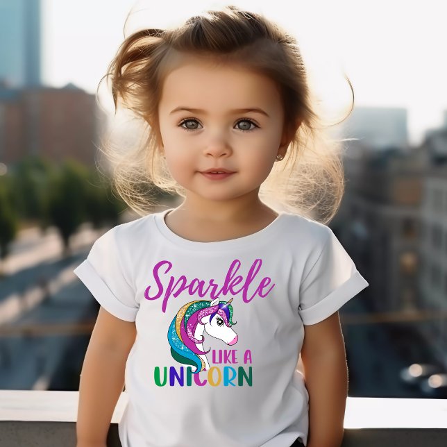 Camiseta Infantil Brilho Divertido Como as Meninas Unicórnios (Criador carregado)