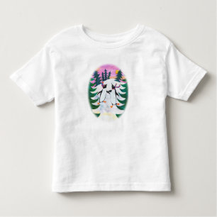 Camiseta Infantil Brincadeira, Tee, Pinguins Bonitos De Pé-Neve