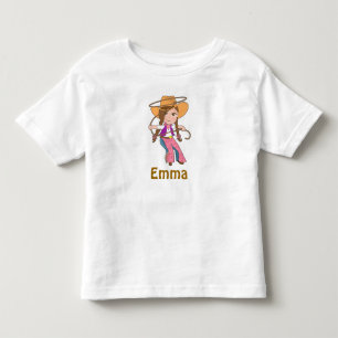 Camiseta Infantil Brunette Cowgirl Shirt com nome