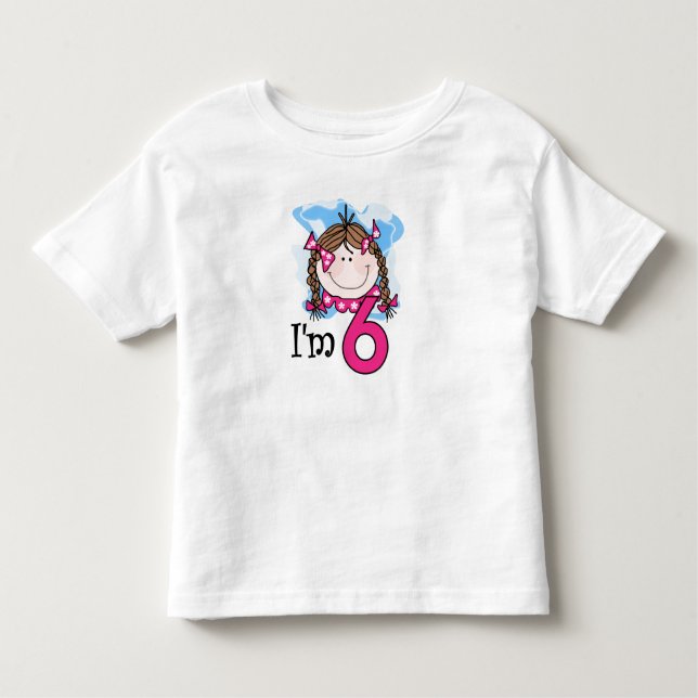 Camiseta Infantil Brunette Girl, eu sou seis (Frente)