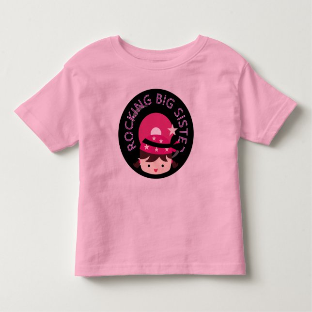 Camiseta Infantil Brunette Rocking Big Sister (Frente)
