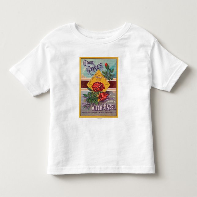Camiseta Infantil Bruxa-Avelã LabelFrankfort dos rosas do odor, NY (Frente)