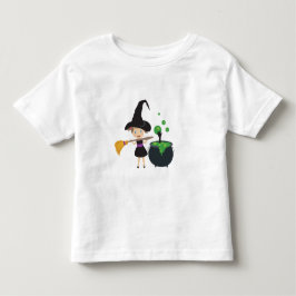 Camiseta Infantil Bruxa de Halloween Fofa