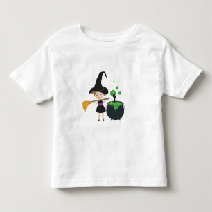 Camiseta Infantil Bruxa de Halloween Fofa